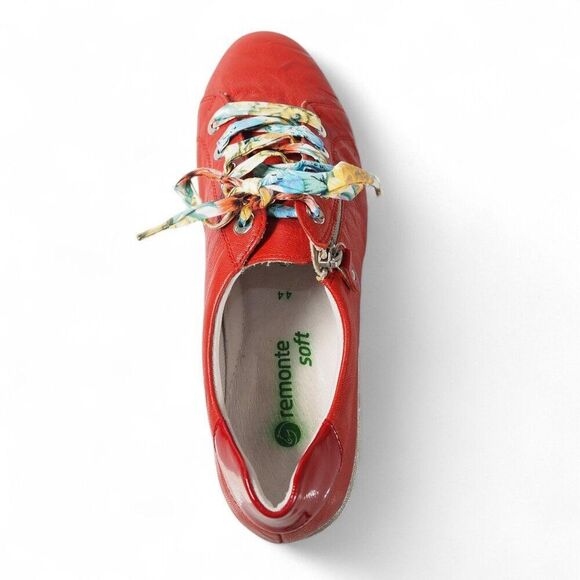 Remonte Ravenna D5803-33 Red Leather Low-Top Casual Sneakers Women's 11.5/44 - Picture 9 of 12